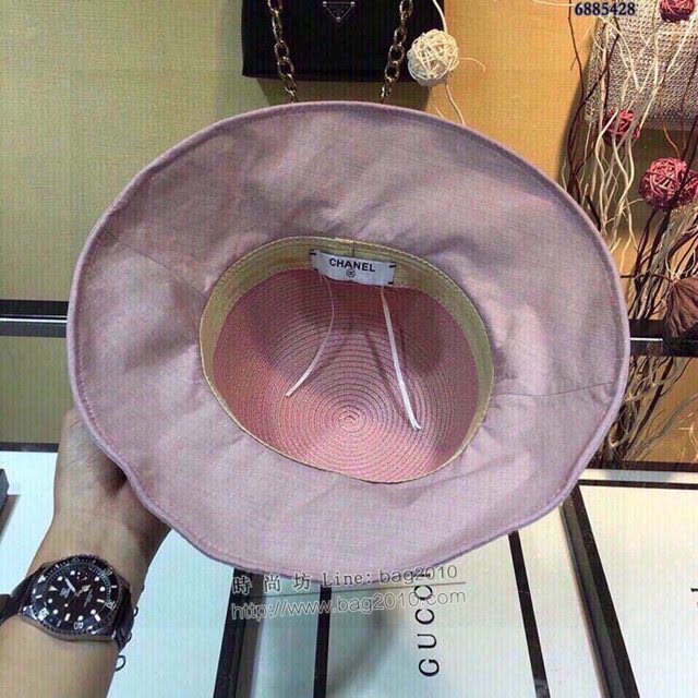 Chanel女士帽子 香奈兒蝴蝶結可折疊禮帽草帽 Chanel遮陽帽  mm1011